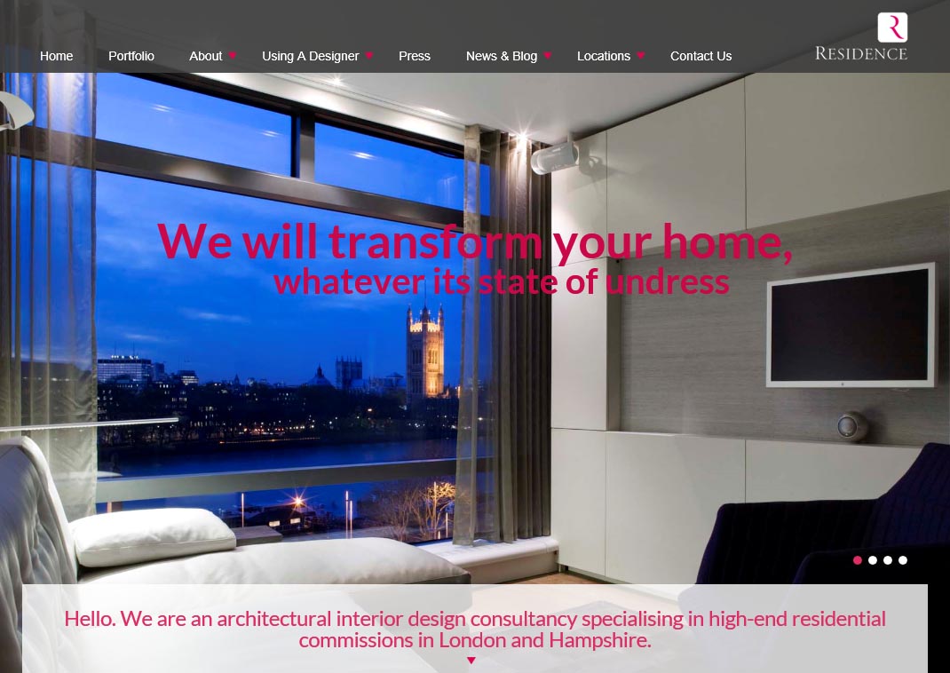our new website home