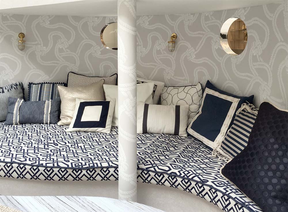 Close up of a design display at London's Chelsea Harbour