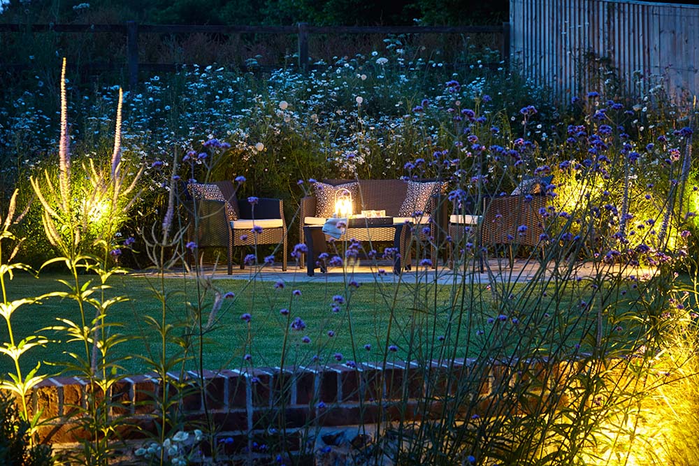 Hamphire landscape design project lighting