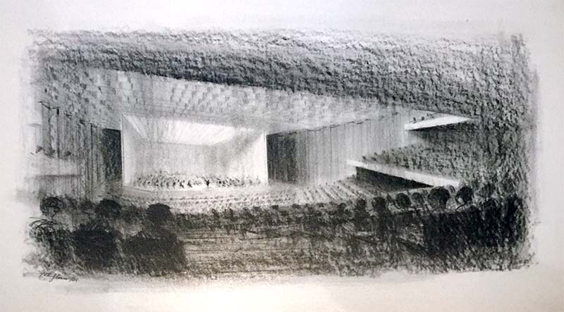 barbican original sketch for auditorium design