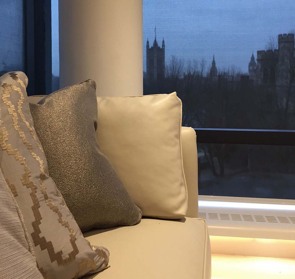 London design project sofa accessories fabrics
