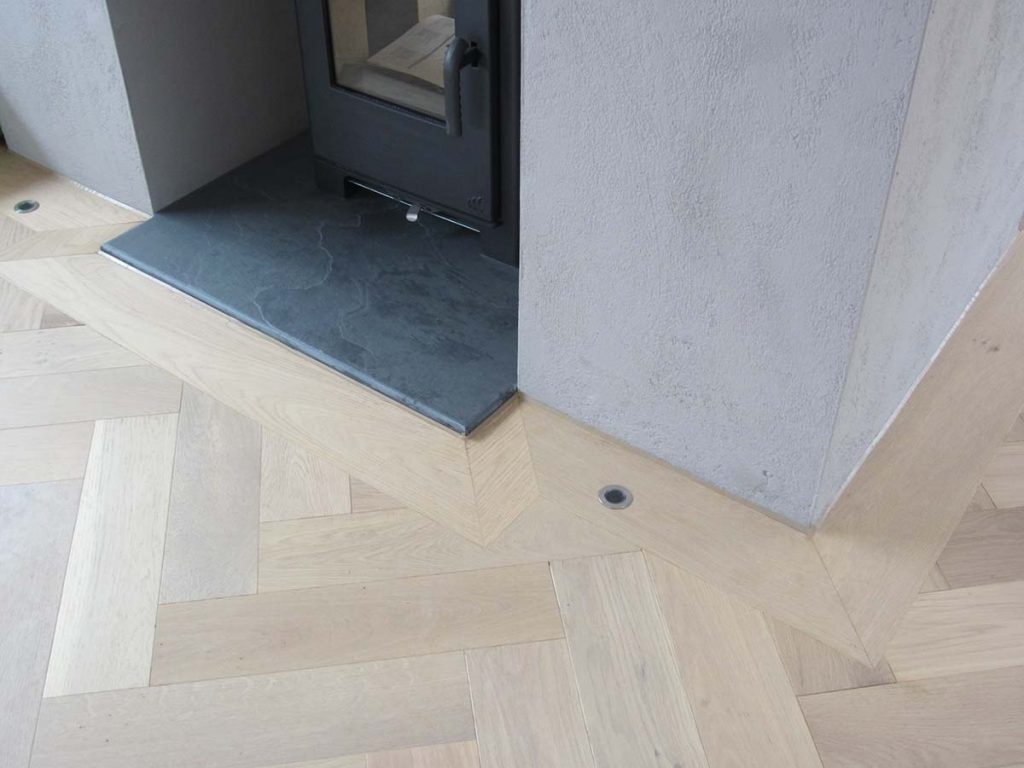 surrey parquet oak floor lighting detail