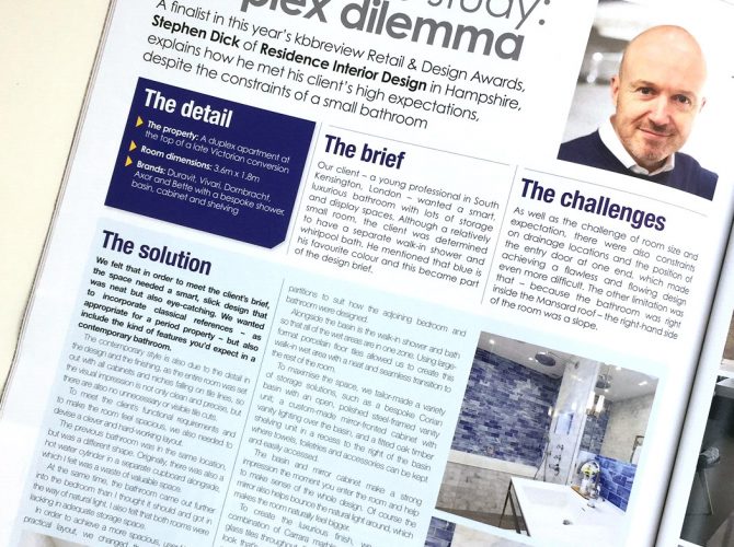 Our bathroom design in kbbreview’s compact living case study special